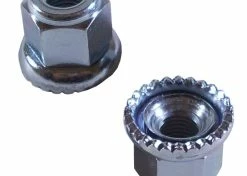 Acier Inoxydable 2x ECROU DE FIXATION AVEC RONDELLE AXE ROUE MOYEU AVANT ARRIERE 5/16" 3/8" CRANTE VELO VTT VTC VILLE ROUTE