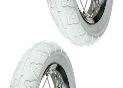 Caoutchouc 2x Pneu Blanc 12 1/2 X 1.75 X 2 1/4" (47-203) Lisse ORTEM WILLY Vélo Enfant Draisienne Poussette