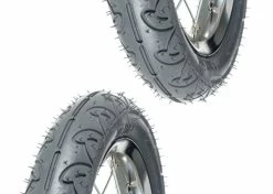 Caoutchouc 2x Pneu Gris 12 1/2 X 1.75 X 2 1/4" (47-203) Lisse ORTEM WILLY Vélo Enfant Draisienne Poussette
