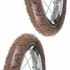 Caoutchouc 2x Pneu Marron 12 1/2 X 1.75 X 2 1/4" (47-203) Lisse ORTEM WILLY Vélo Enfant Draisienne Poussette