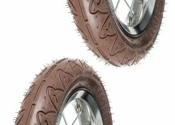 Caoutchouc 2x Pneu Marron 12 1/2 X 1.75 X 2 1/4" (47-203) Lisse ORTEM WILLY Vélo Enfant Draisienne Poussette