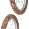 Caoutchouc 2x Pneu Marron 18 X 2.00" (50-355) Slick ORTEM Vélo Enfant Junior Mixte Route Chemin -magasin de vélo 2x pneu marron 18 x 200 50 355 slick ortem velo enfant junior mixte route chemin