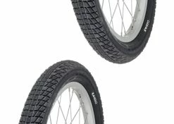 Caoutchouc 2x Pneu Noir 18 X 2.00" (50-355) Slick ORTEM Vélo Enfant Junior Mixte Route Chemin