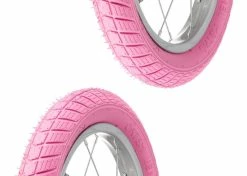 Caoutchouc 2x Pneu Rose 16 X 2.00" (50-305) Lisse ORTEM VENOM Vélo Enfant Junior Mixte Route Chemin