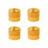 4x CAPUCHON DE VALVE SCHRADER ALUMINIUM JAUNE OR ANTI-POUSSIERE ROUE JANTE