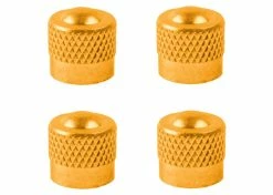 4x CAPUCHON DE VALVE SCHRADER ALUMINIUM JAUNE OR ANTI-POUSSIERE ROUE JANTE