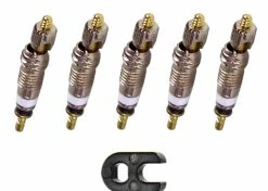 5x OBUS DE VALVE PRESTA FINE FRANÇAISE AVEC CLÉ DE MONTAGE VELO CYCLE JANTE ROUE