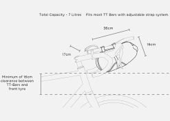 Sacoche De Prolongateurs Restrap Adventure Race -magasin de vélo Restrap Bar Bag Race aero sacoche guidon prolongateur ultra distance baroudeur cycles lyon size