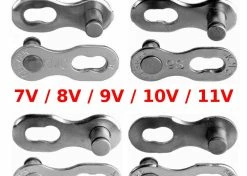 Acier Inoxydable Attache Rapide De Chaîne KMC 7V 8V 9V 10V 11V Comp. SHIMANO SRAM KMC SUNRACE