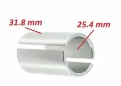 Aluminium Bague Ajustement Cintre 25.4MM A 31.8MM Adaptateur DE Potence Velo ENTRETOISE REDUCTEUR Plongeur 1 Pouce VTT