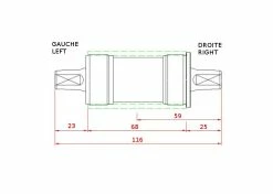Boitier Pédalier Axe Carré BBS15 116mm -magasin de vélo boitier pedalier axe carre bbs15 116mm 1