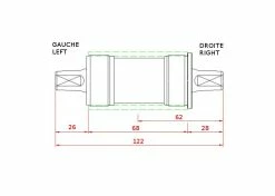 Boitier Pédalier Axe Carré BBS15 122mm -magasin de vélo boitier pedalier axe carre bbs15 122mm 1