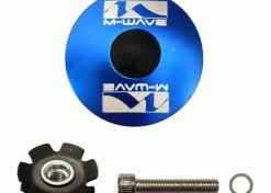 BOUCHON DE DIRECTION ALUMINIUM BLEU TUBE 1 1/8" POTENCE CAPOT ETOILE OVERSIZED VELO CYCLE VTT VTC VILLE ROUTE