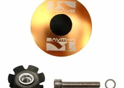 BOUCHON DE DIRECTION ALUMINIUM JAUNE OR TUBE 1 1/8" POTENCE CAPOT ETOILE OVERSIZED VELO CYCLE VTT VTC VILLE ROUTE