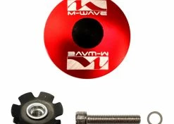 BOUCHON DE DIRECTION ALUMINIUM ROUGE TUBE 1 1/8" POTENCE CAPOT ETOILE OVERSIZED VELO CYCLE VTT VTC VILLE ROUTE