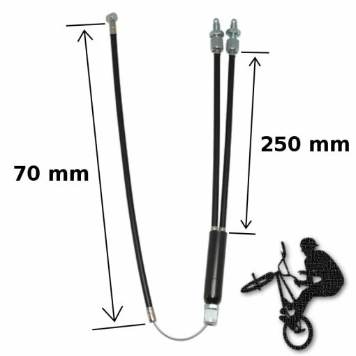 Acier Galvanisé Câble Frein Supérieur Rotor 2x250mm+70mm BMX FREESTYLE -magasin de vélo cable frein superieur rotor 2x250mm70mm bmx freestyle