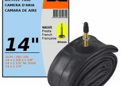 Butyle CHAMBRE A AIR VELO 14 X 1 1/2" 350A (32/44-288/298) VALVE PRESTA 40MM ROUTE VTT