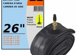 Butyle CHAMBRE A AIR VELO 26 X 1,50-2,00" (40/54-559) VALVE PRESTA 40MM ROUTE VILLE VTT