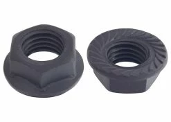 Acier Bruni ECROU DE FIXATION MANIVELLE M10 EMBASE CRANTE ACIER BRUN PEDALIER VELO VTT VILLE ROUTE