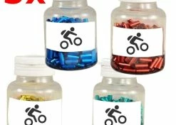 Aluminium Embouts Gaine Dérailleur 4mm Vélo Cyclomoteur Moto (x5) Bleu Rouge Jaune Vert