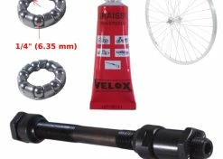 KIT AXE DE ROUE ARRIERE Ø 10mm Lg. 145mm GRAISSE ROULEMENT