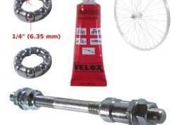 KIT AXE DE ROUE ARRIERE Ø 9.5mm Lg. 165mm GRAISSE ROULEMENT