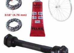 KIT AXE DE ROUE AVANT Ø 9mm Lg. 108mm GRAISSE ROULEMENT