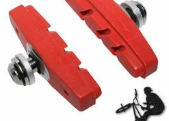 Elastomère Patins De Frein FIXIE BMX 50mm Rouge (paire)