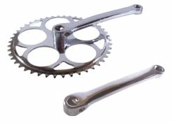 Acier Inoxydable Pédalier à Clavette Chromé Plateau 46 Dents Manivelle 170mm Pour Chaine 3.30