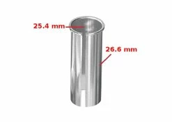 Aluminium Réducteur Adaptateur De Tige De Selle 25.4 Vers 26.6 Mm 1 Pouce