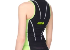 Haut Arena Tritop ST Noir Vert -magasin de vélo tritop femme arena noir vert dos